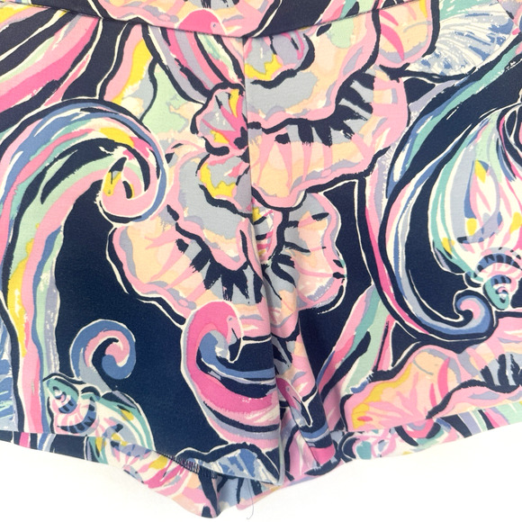 LILLY PULITZER Makenna Ponte Short Nauti Navy Size 2 Resort Beach Preppy Sirens - Picture 3 of 11